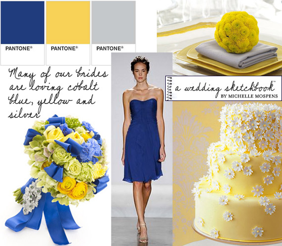 Blue 281 Yellow 123 Silver or Gray Cool Gray 7 The closest Pantone color